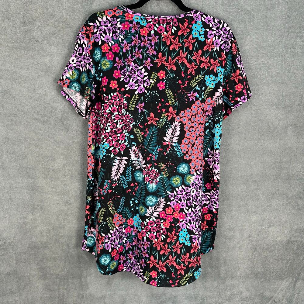 Natori Sleepshirt Womens Medium Pink Floral Short Sleeve Stretch Comfort Pajamas - Picture 4 of 9